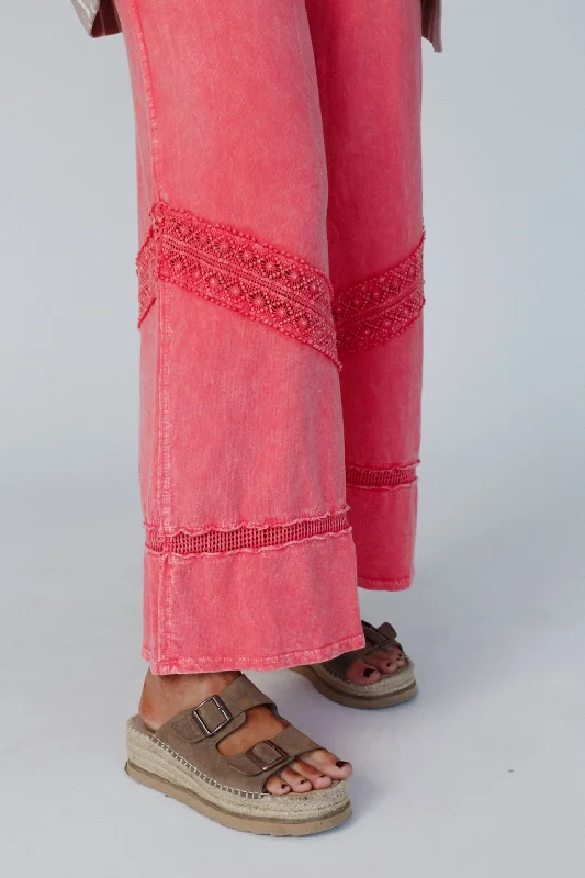 Any Day Wide Leg Pants - Coral