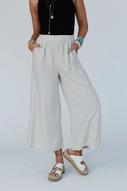 As You Wish Wide Leg Pants - Beige