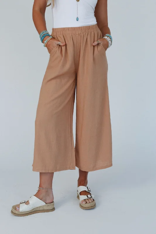 As You Wish Wide Leg Pants - Camel