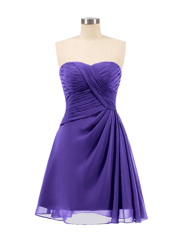 Strapless Short Summer Bridesmaid Dresses-Regency