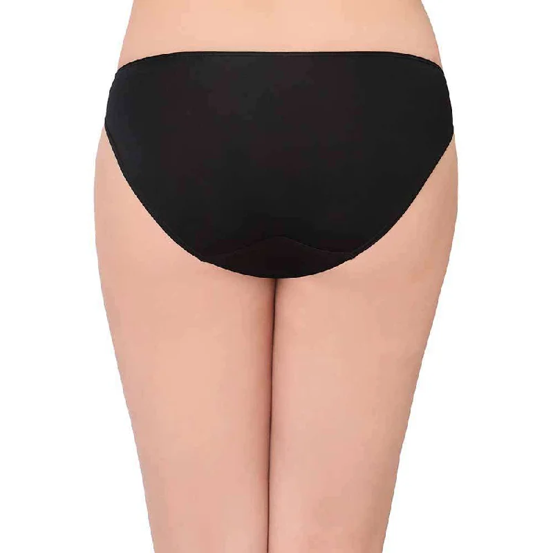 Basic Mold Low Waist Low Coverage Everyday Wear Bikini Panty - Black