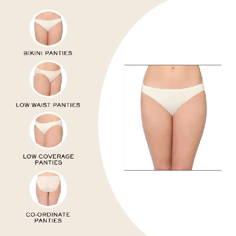 Basic Mold Low Waist Low Coverage Everyday Wear Bikini Panty - Cream