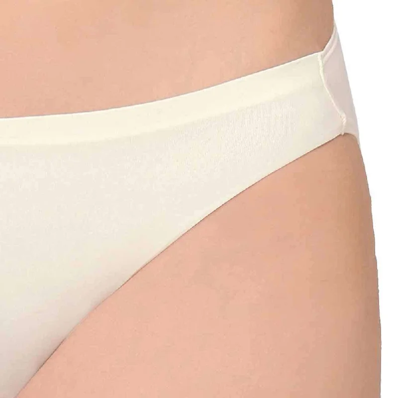 Basic Mold Low Waist Low Coverage Everyday Wear Bikini Panty - Cream