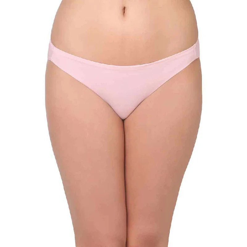 Basic Mold Low Waist Low Coverage Everyday Wear Bikini Panty - Pink