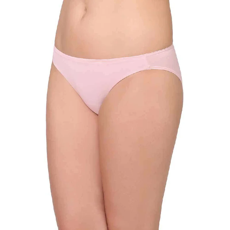 Basic Mold Low Waist Low Coverage Everyday Wear Bikini Panty - Pink