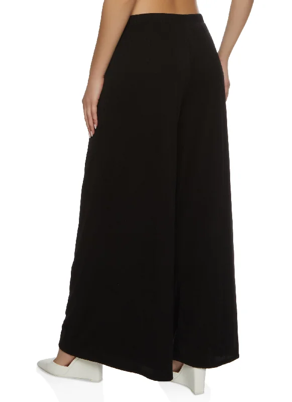 Rib Knit Wide Leg Pants