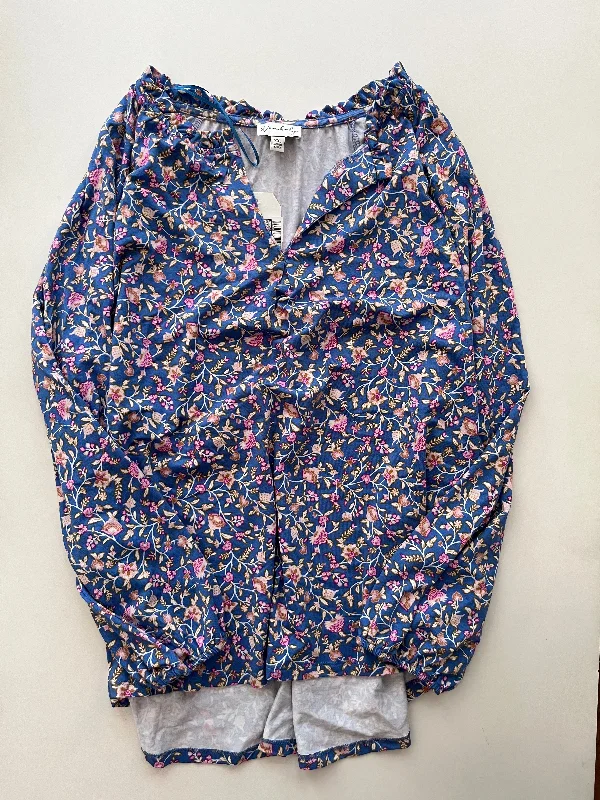 Blouse Long Sleeve By Wondery In Floral, Size: 2x