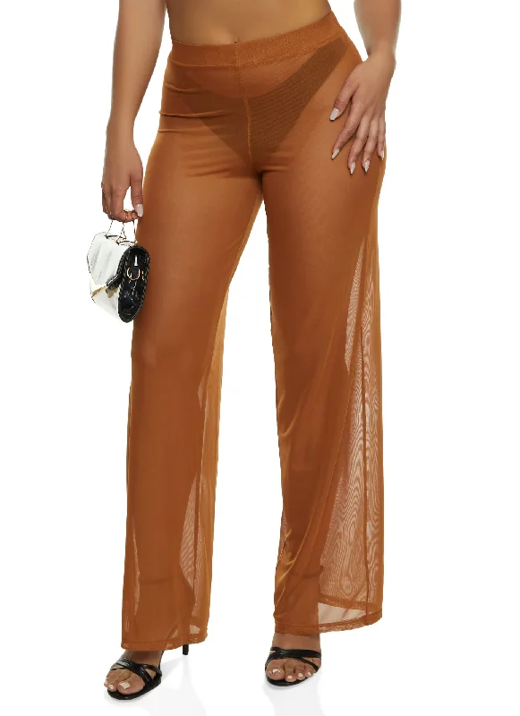 Daisy Sheer Mesh Wide Leg Pants