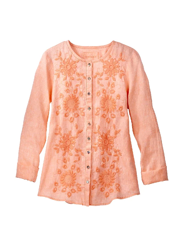 Cece Embroidered Linen Top