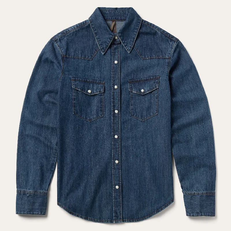 Dark Denim Snap Western Shirt