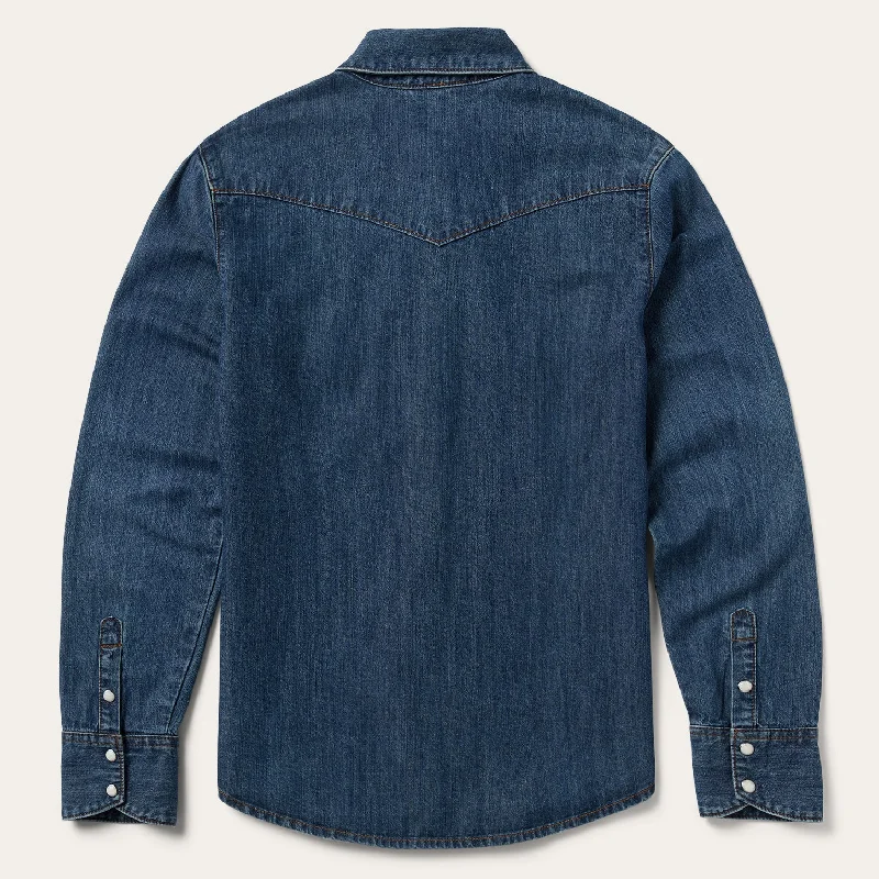 Dark Denim Snap Western Shirt