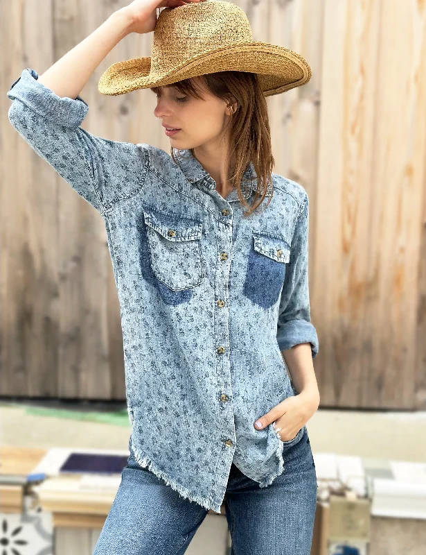 Denim Floral Shirt