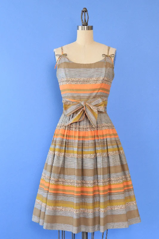 Desert Stripe Cotton Sundress XS