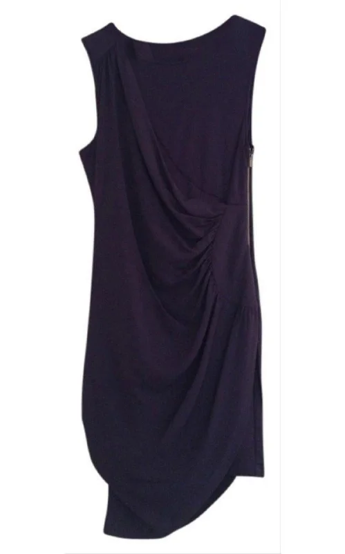 Draped Side Zipper Dress