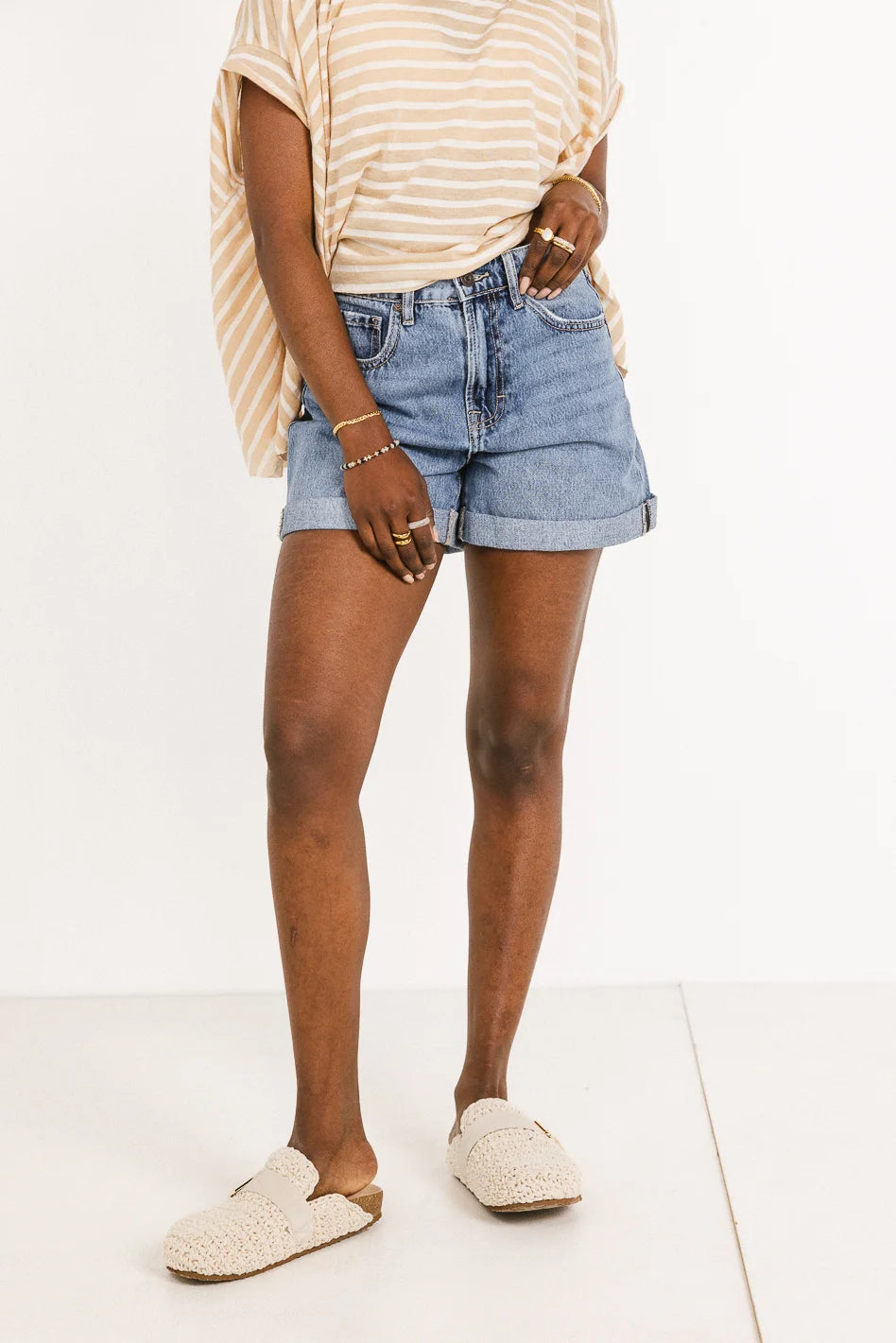 Edie High Rise Denim Shorts