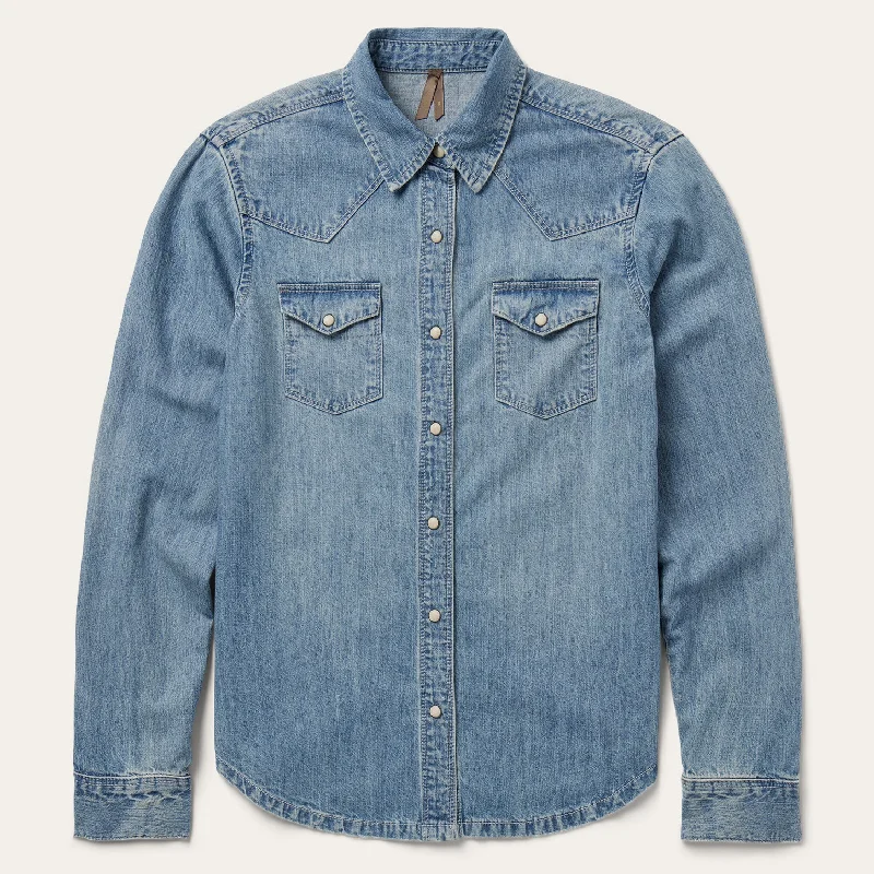 Embroidered Light Denim Shirt