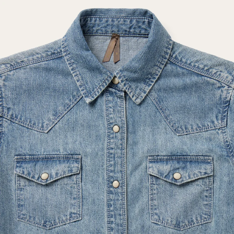 Embroidered Light Denim Shirt