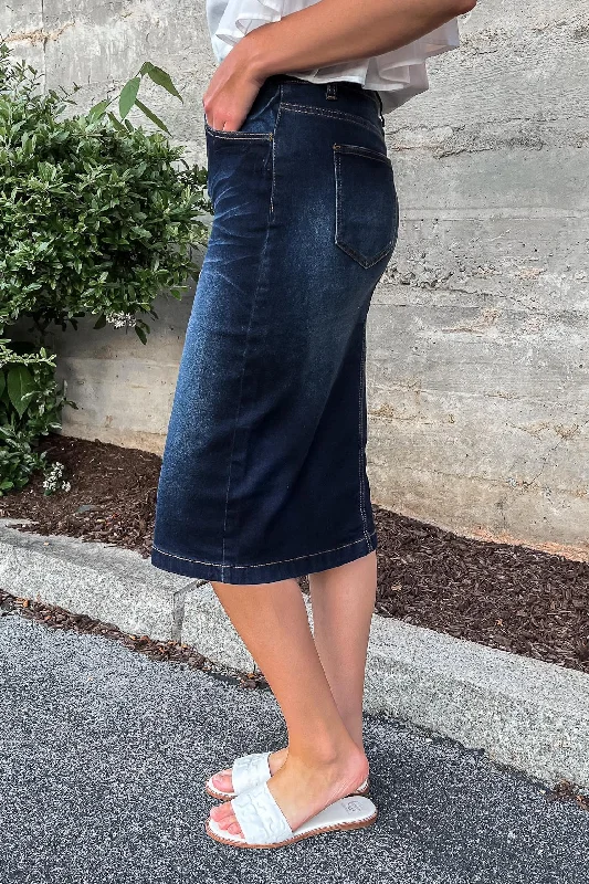 Emily Dk. Indigo Denim Skirt