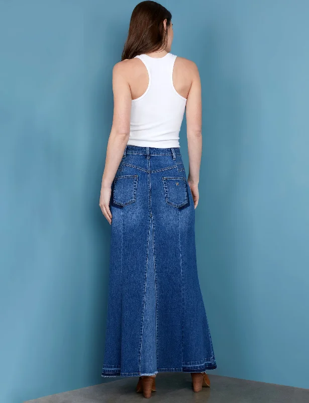 Flare Bliss Maxi Denim Skirt