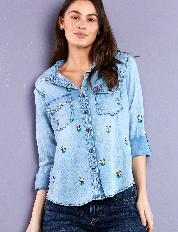 Flower Denim Shirt