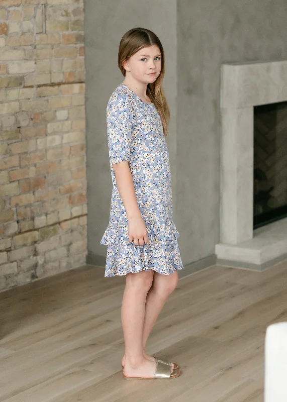 Georgie Girl's Floral Ruffle Midi Dress - FINAL SALE