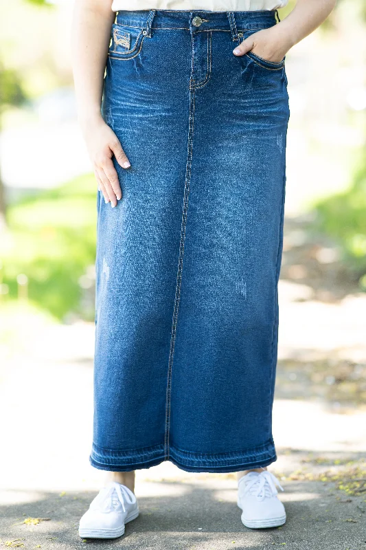 Hannah Indigo Wash Denim Skirt (FINAL SALE)