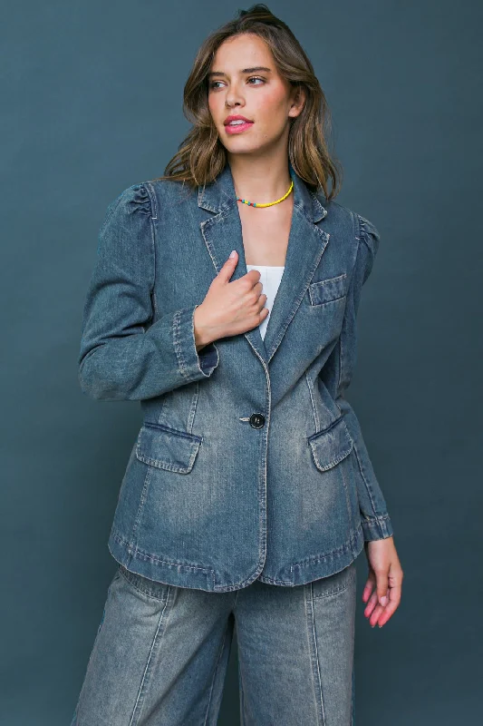 GIVE IT YOUR ALL DENIM BLAZER