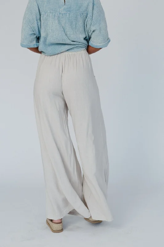 Its A Breeze Wide Leg Pants - Beige