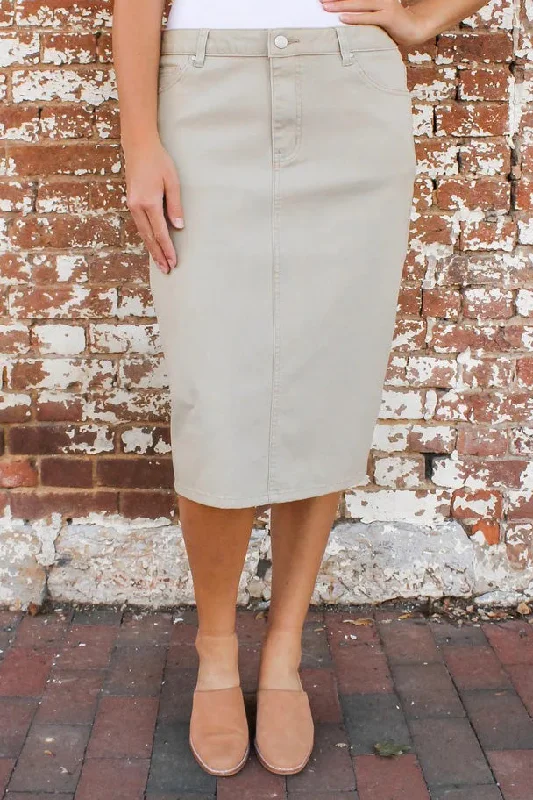 JDA Lt. Khaki Denim Skirt