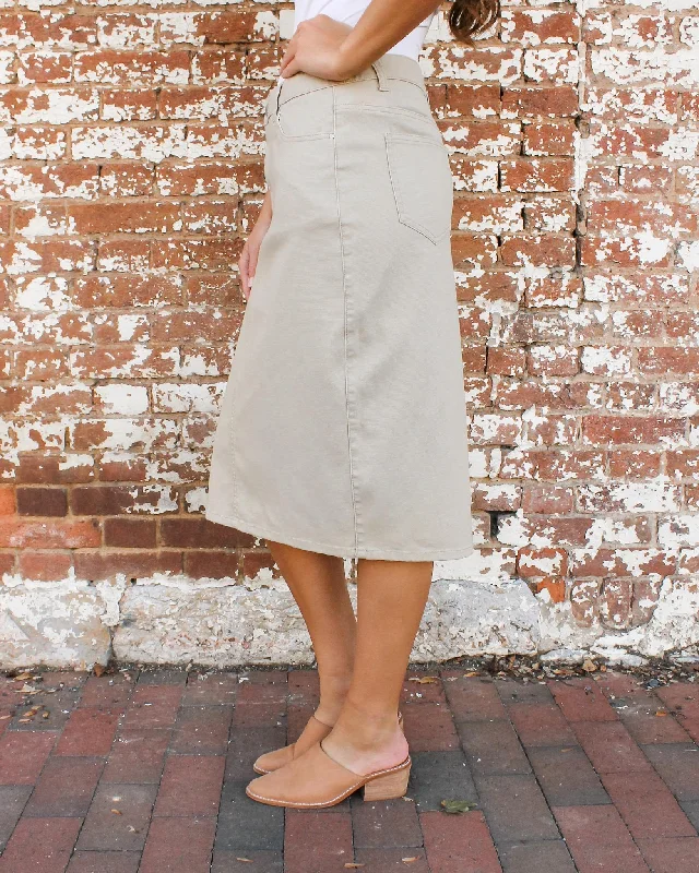 JDA Lt. Khaki Denim Skirt