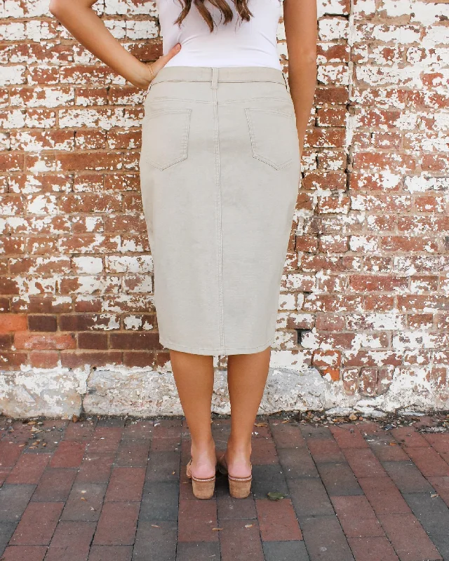 JDA Lt. Khaki Denim Skirt