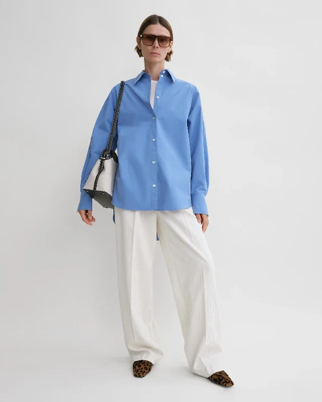 KIMONO-SLEEVE POPLIN SHIRT / CORNFLOWER