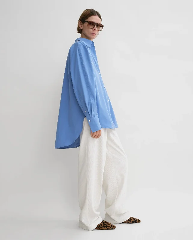 KIMONO-SLEEVE POPLIN SHIRT / CORNFLOWER