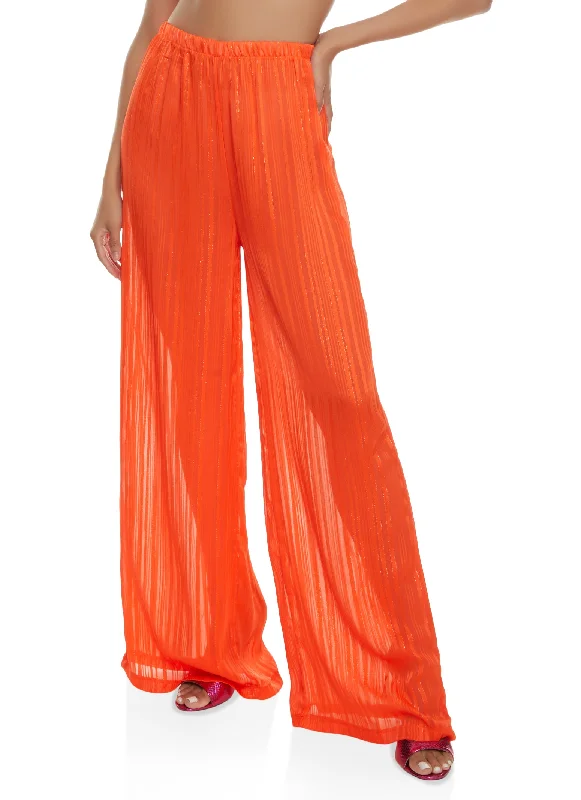 Lurex Shadow Stripe Palazzo Pants