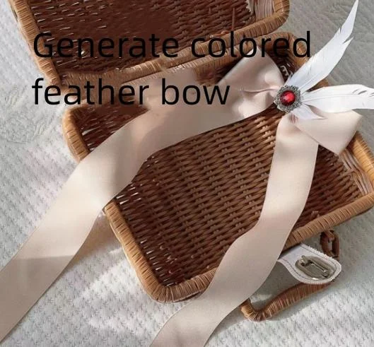 S / Ivory feather bow