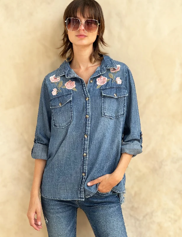 Rose Denim Shirt