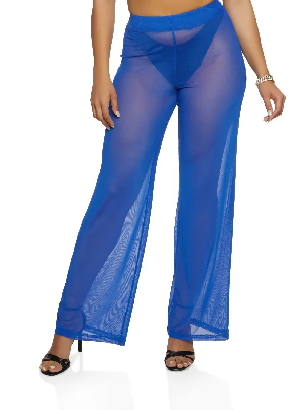 Daisy Sheer Mesh Wide Leg Pants