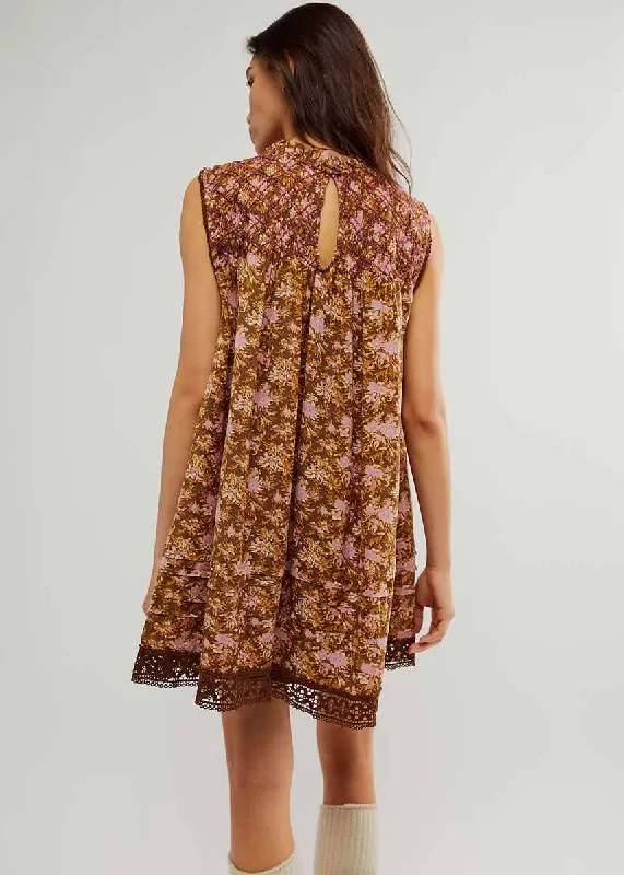 Shea Printed Mini Dress - Chocolate Combo