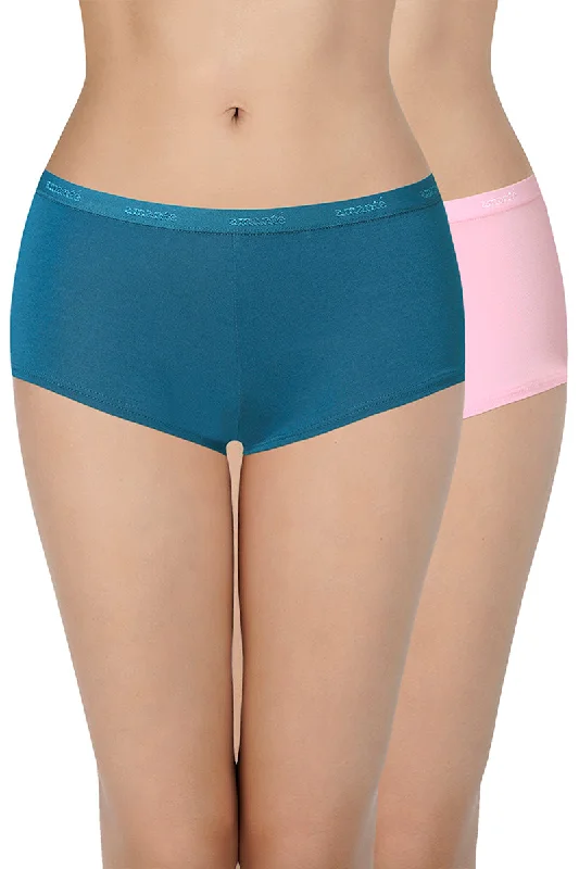 Solid Low Rise Boyshorts (Pack of 2) - C511