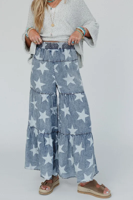 Starlight Wide Leg Pants - Denim