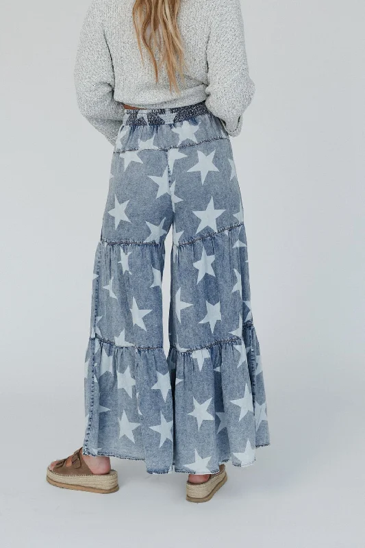 Starlight Wide Leg Pants - Denim