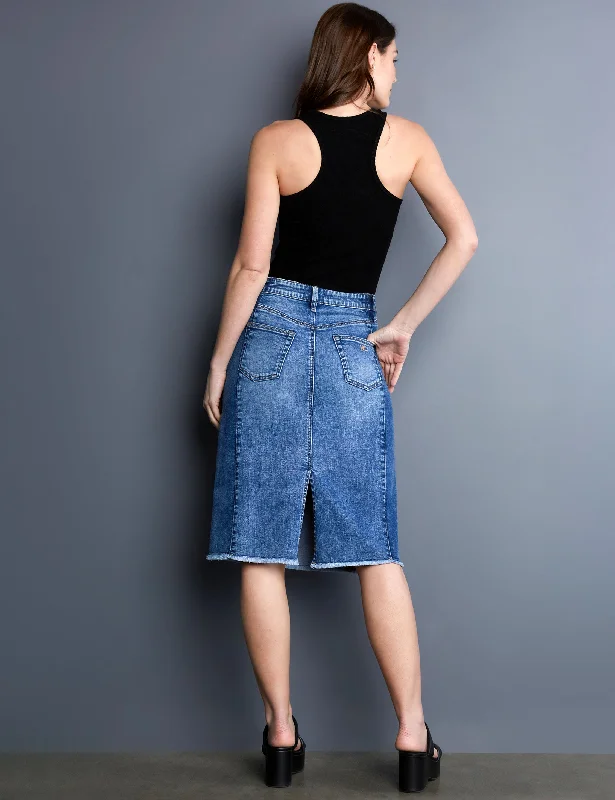 Two Tone Short Jean Skirt