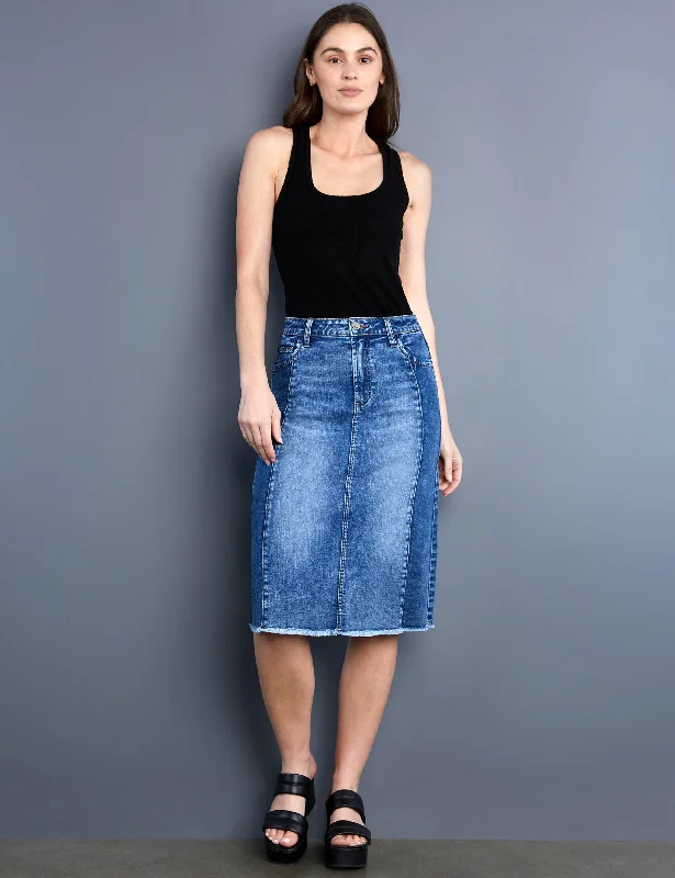 Two Tone Short Jean Skirt