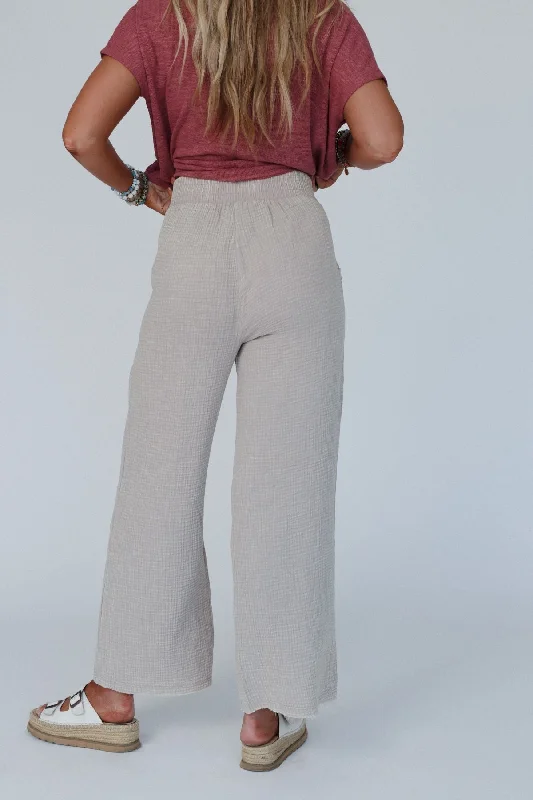 Whispering Meadow Flowy Pants - Ash Mocha