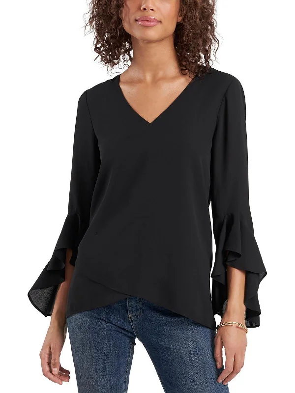 Womens Chiffon V-Neck Blouse